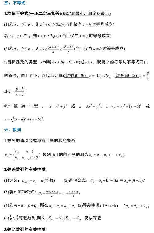 高中数学必考的知识点有哪些？