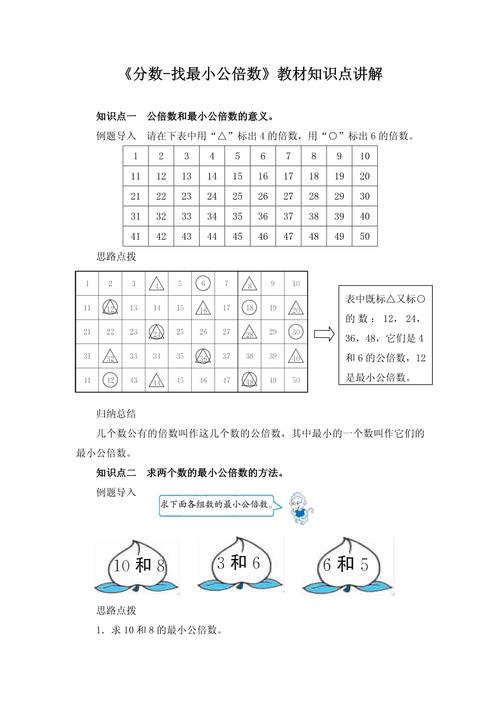 如何找到小学数学中的公倍数？