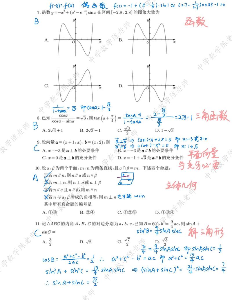 理科高中数学哪些内容是重点和难点？