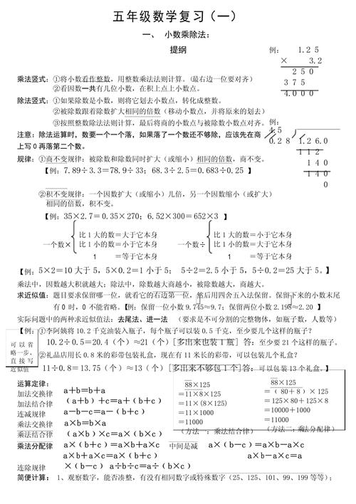 小学数学提纲怎么列