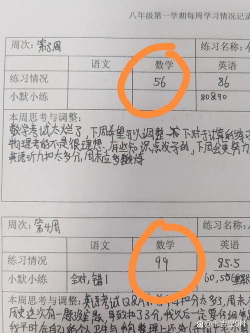 初中数学如何周测分数的