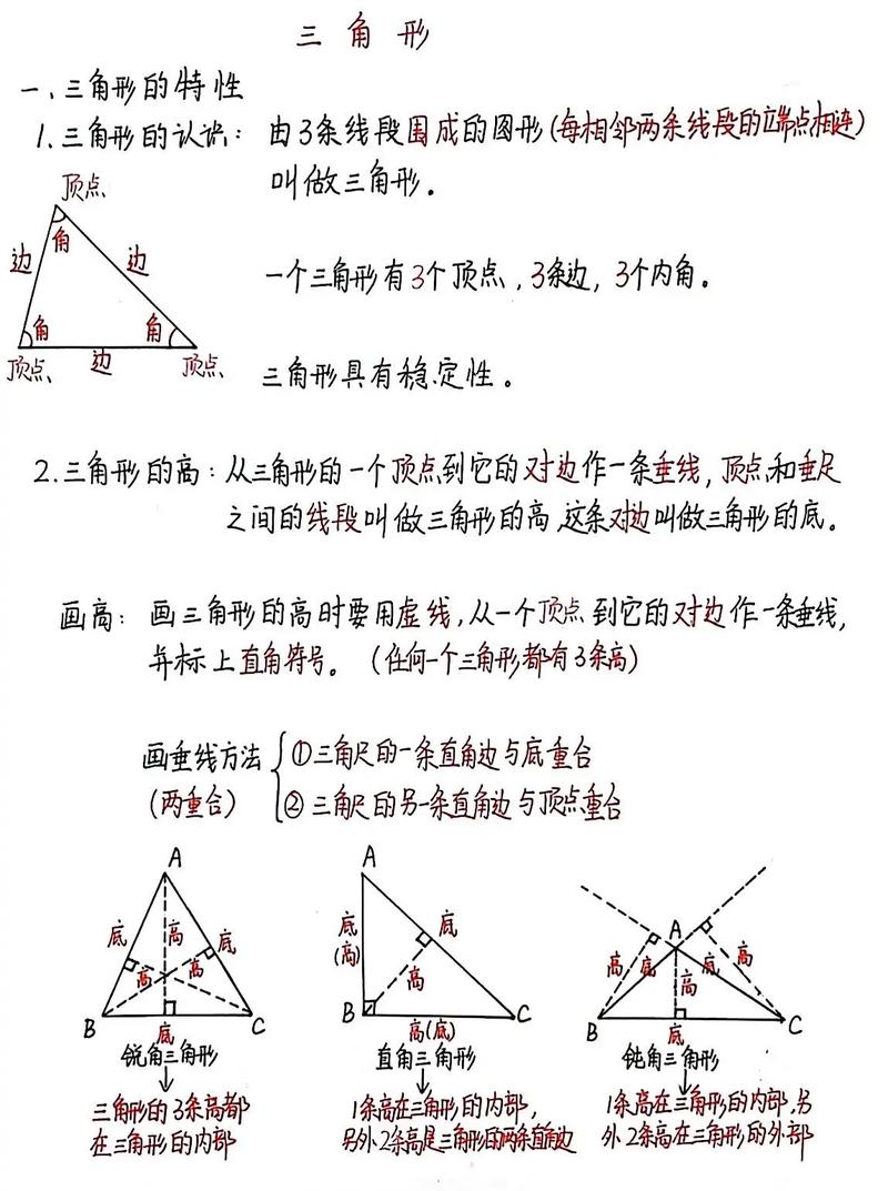 初中数学如何任意画三角形的高？