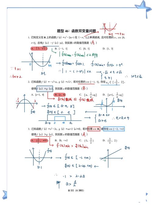 高中数学题中的双参问题有哪些？