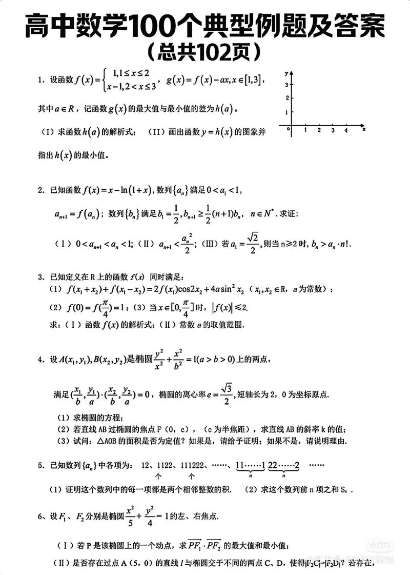 很好的高中数学题有哪些？