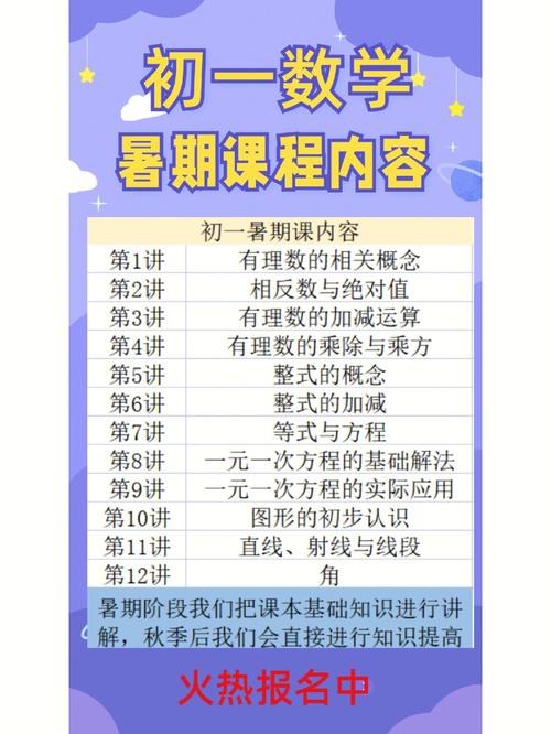 如何报名暑期班的初中数学课？