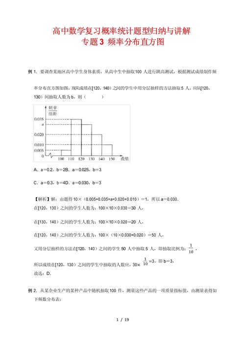 高中数学统计常见题组类型有哪些？
