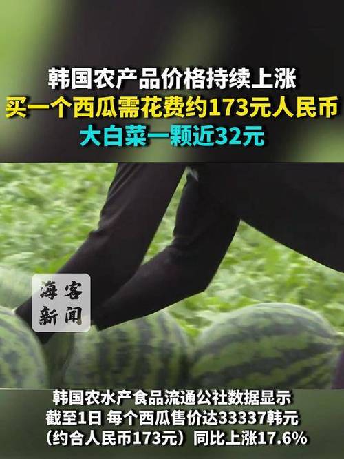 韩国农产品价格飙升，天价西瓜达173元一个