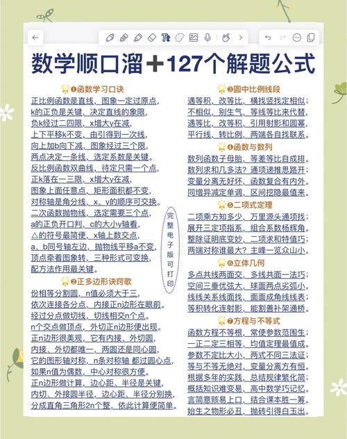高中数学有哪些顺口溜？