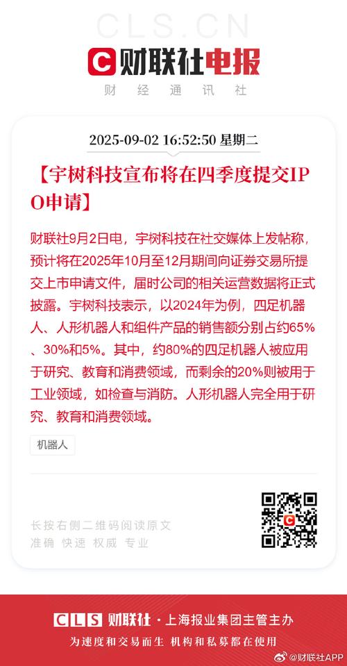 宇树科技准备四季度递交上市申请，展望未来发展之路