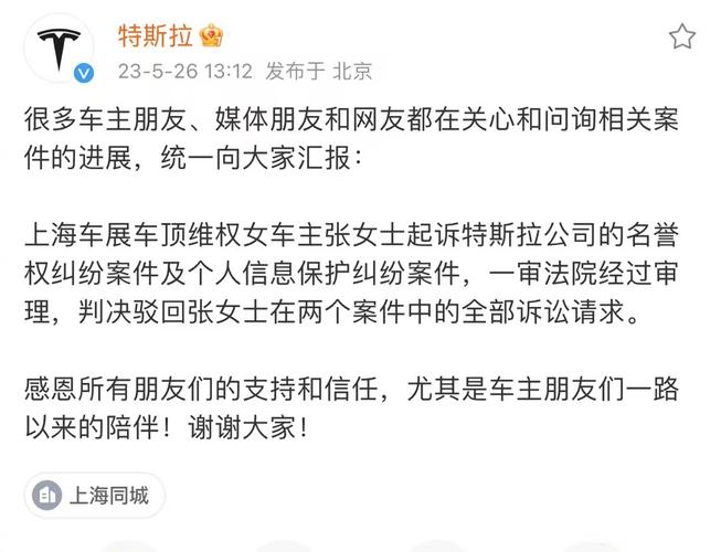 特斯拉车顶维权车主数据案胜诉，权益维护的胜利之路