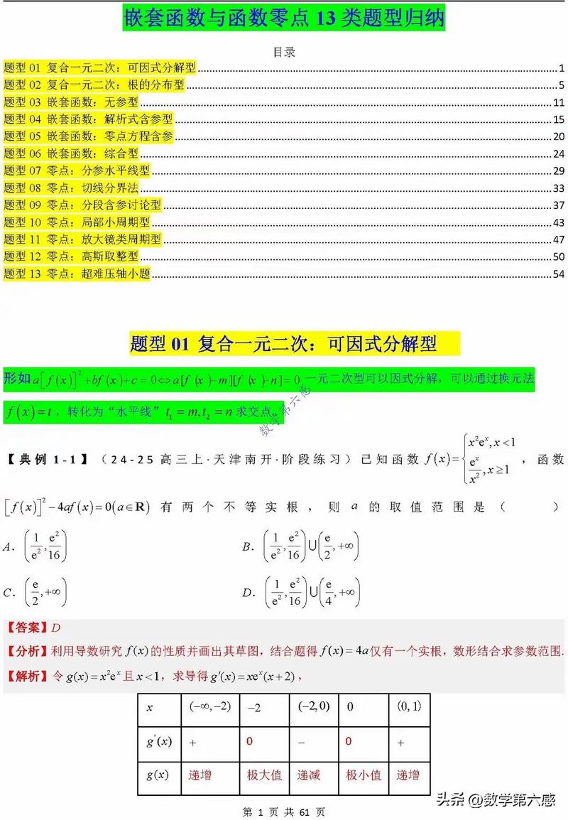 高中数学嵌套问题有哪些？