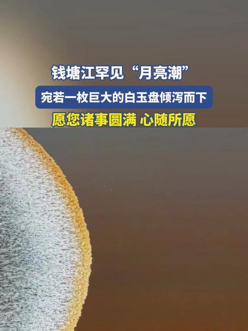 钱塘江震撼月亮潮涌现，壮美景象引瞩目