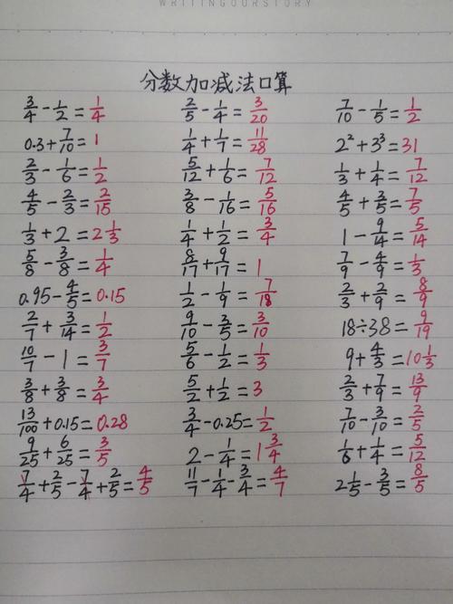 中小学生数学怎么算分数？