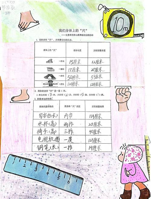 小学生数学测量表格怎么做?