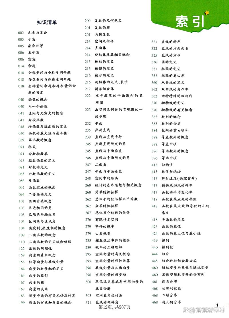 高中数学的五三都有哪些?