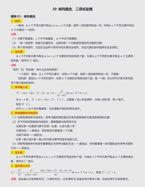 高中数学基础组合有哪些？