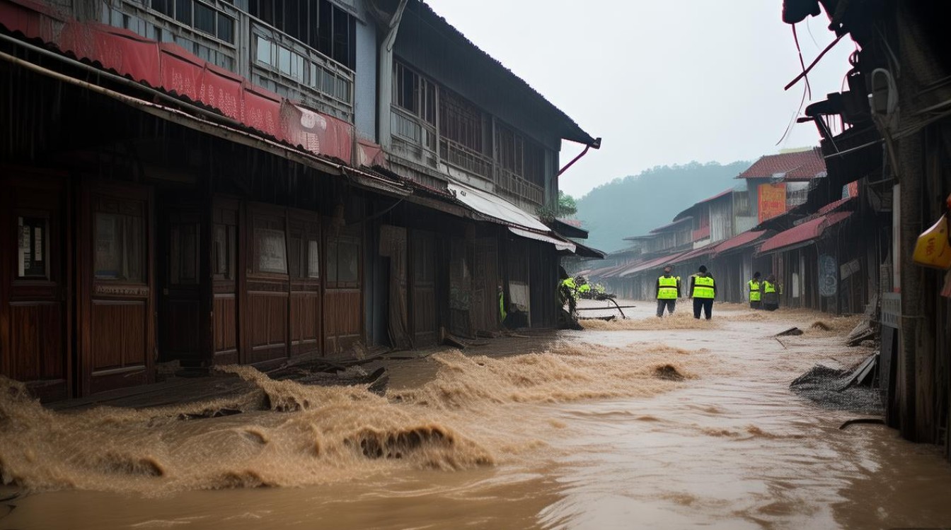 广西遭遇洪涝天气，商铺积水严重达二楼水位