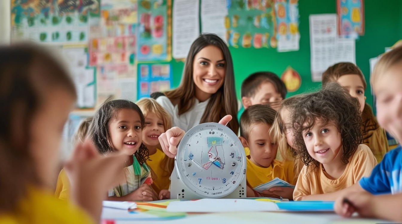 如何教小学生用英语描述数学钟表?