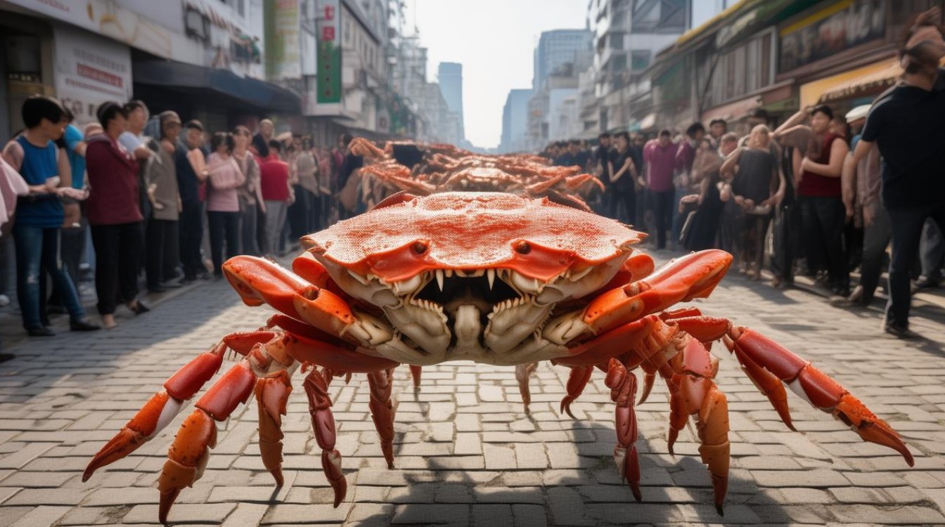 天津街头螃蟹横行成奇观，市民为何疯狂捡拾？揭秘十斤大蟹捕获之谜！