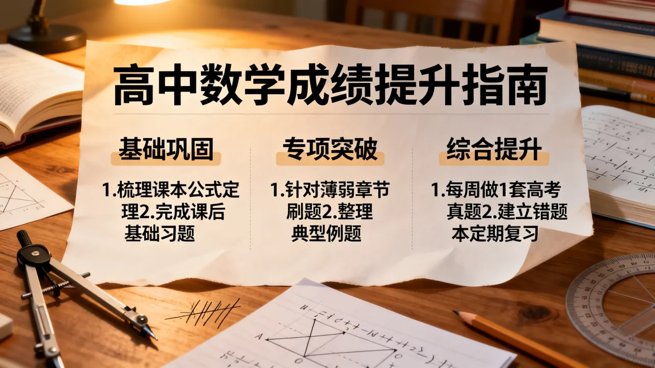 如何提升高中数学成绩，数学成绩差怎么快速提高？