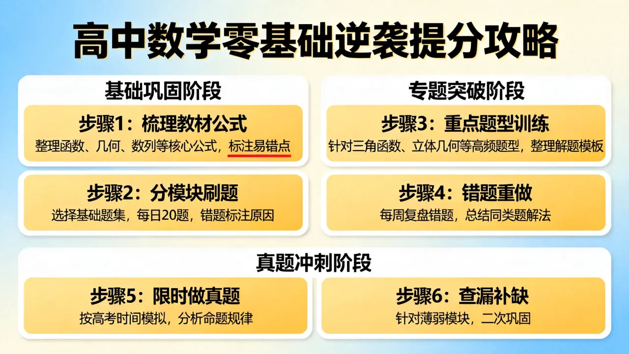如何才能学好高中数学，零基础逆袭的提分方法有哪些？