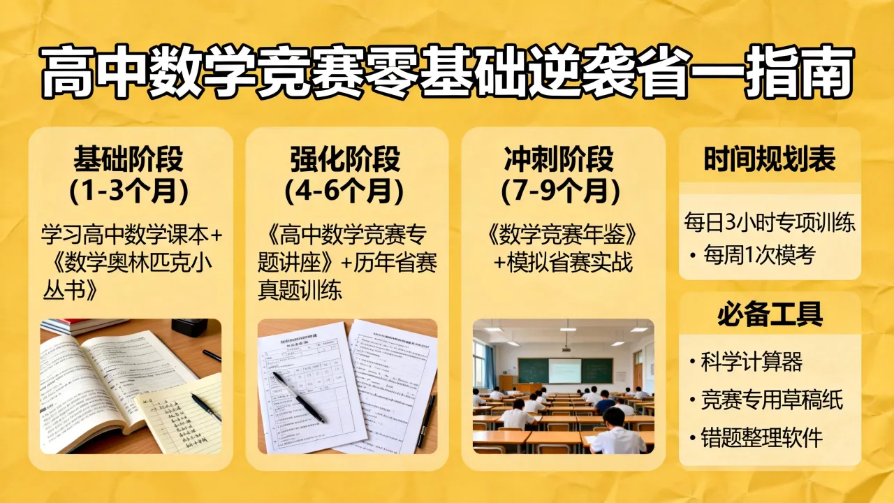 如何学好高中数学竞赛，零基础逆袭省一需要准备什么？