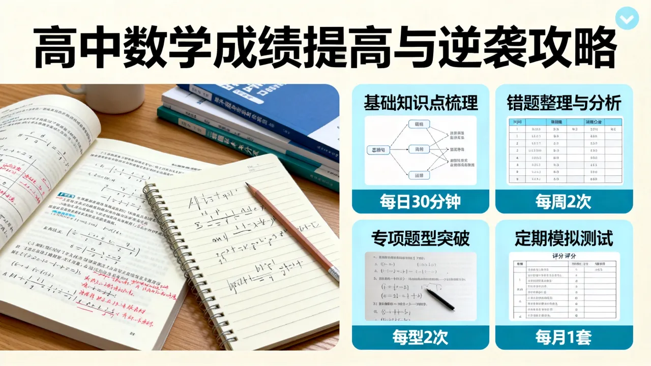高中数学成绩如何提高，高中数学差怎么逆袭