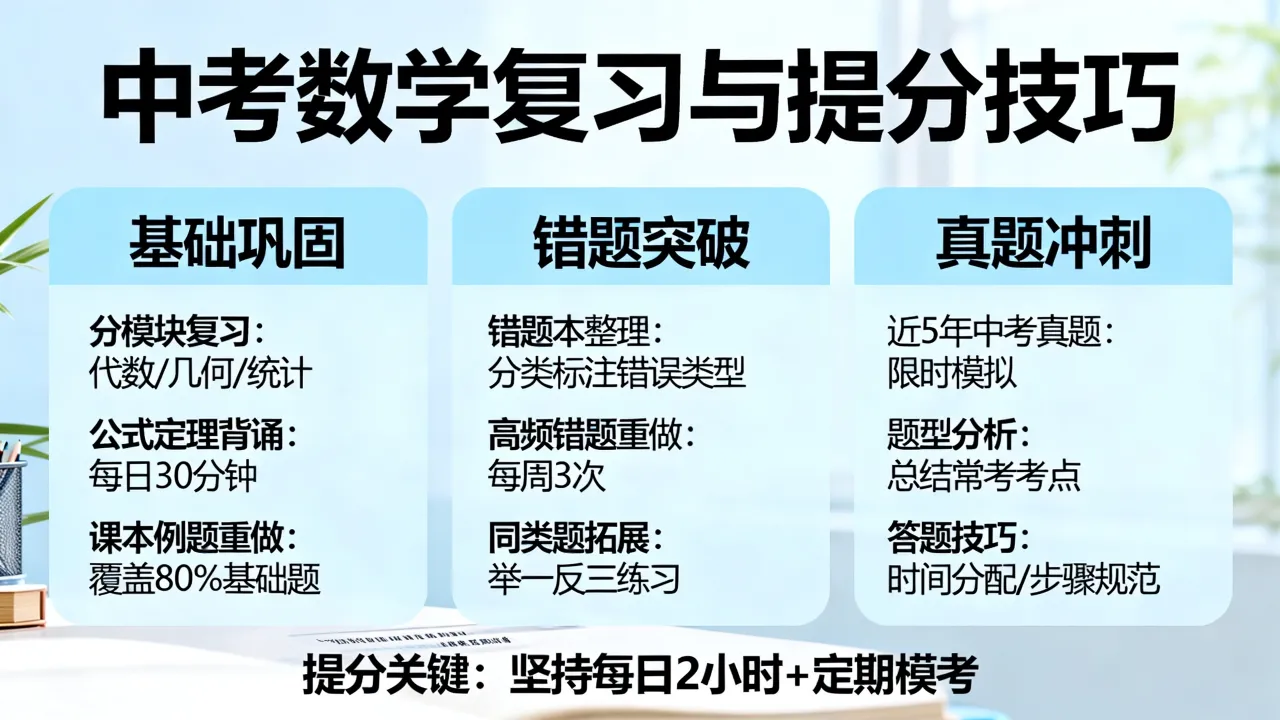 中考如何复习数学，有什么快速提分技巧