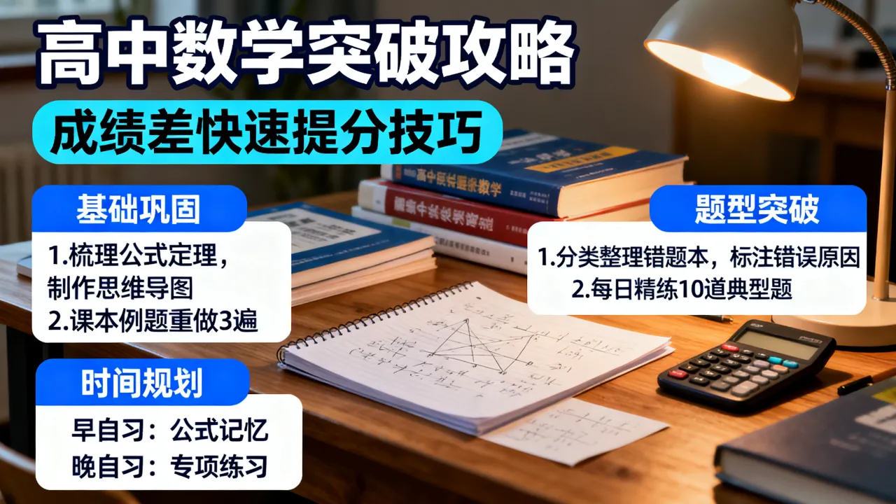 高中数学如何突破？成绩差怎么快速提分，有哪些学习技巧