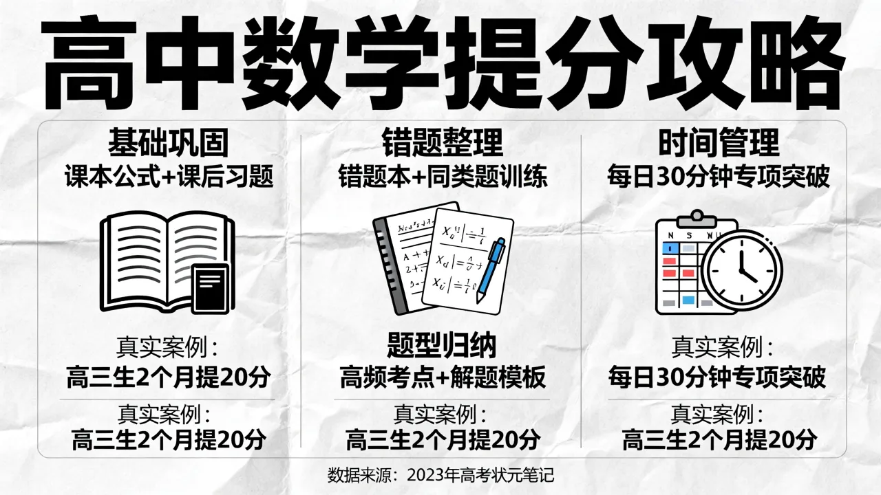 高中数学如何应对?数学成绩差怎么快速提分,高中数学学习方法技巧