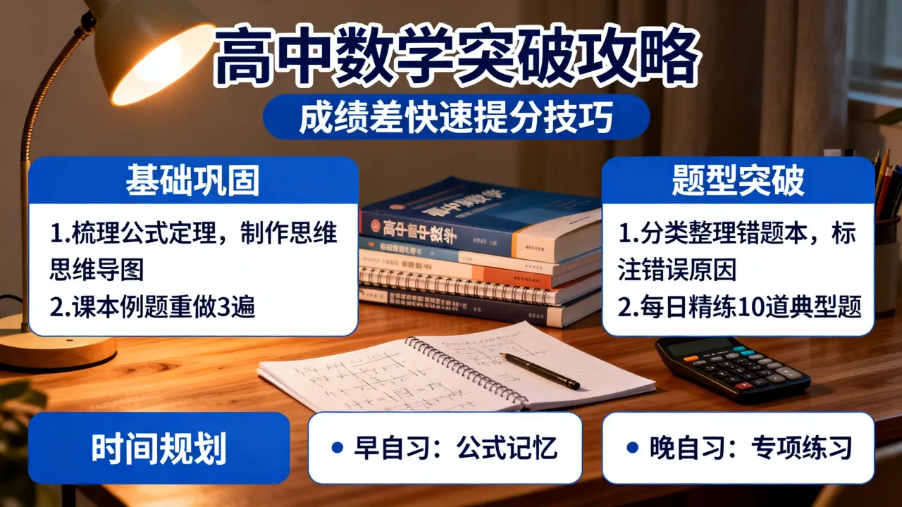 高中数学如何突破?成绩差怎么快速提分,有哪些学习技巧