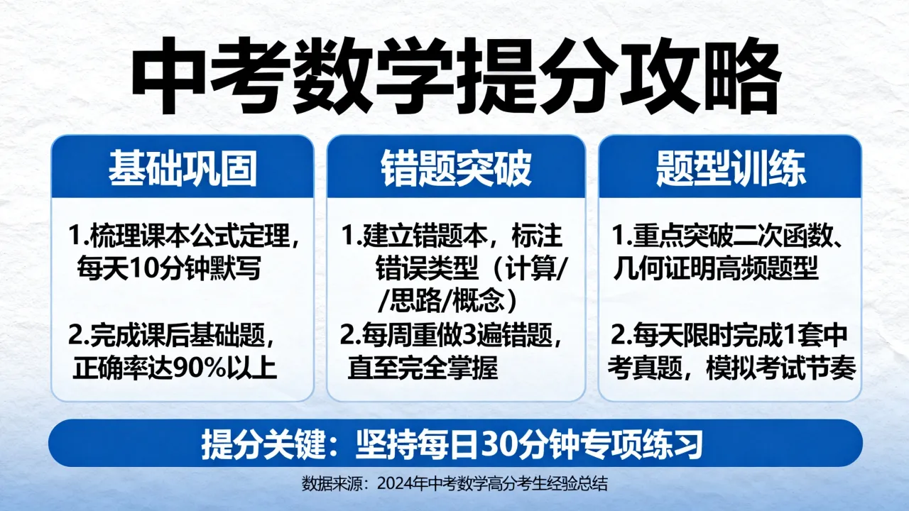 中考数学如何考高分，初三数学提分最快的方法有哪些