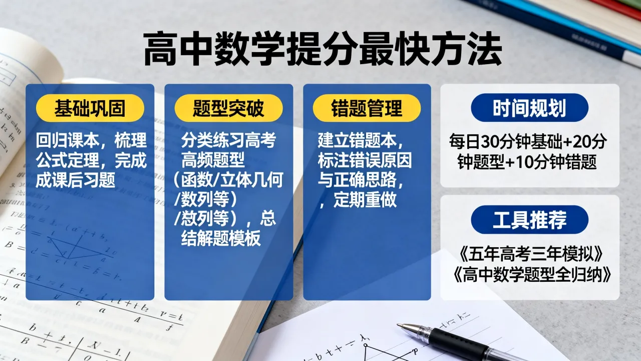 高中数学成绩如何提高，数学提分最快方法有哪些