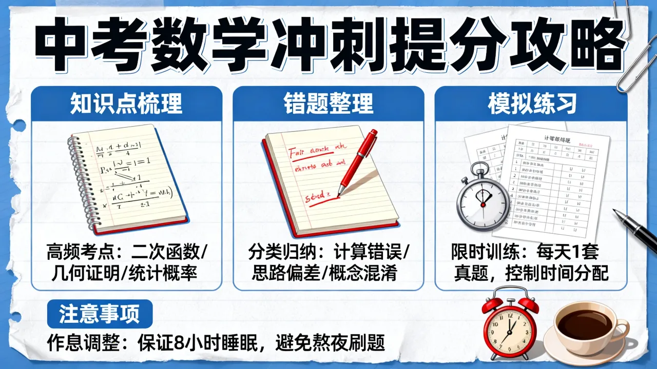 中考数学如何冲刺，考前高效提分方法有哪些？
