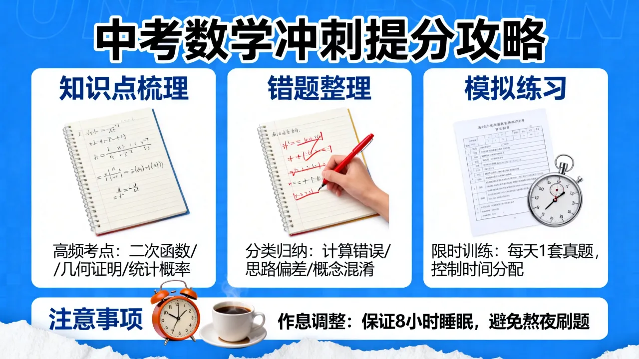 中考数学如何冲刺,考前高效提分方法有哪些?