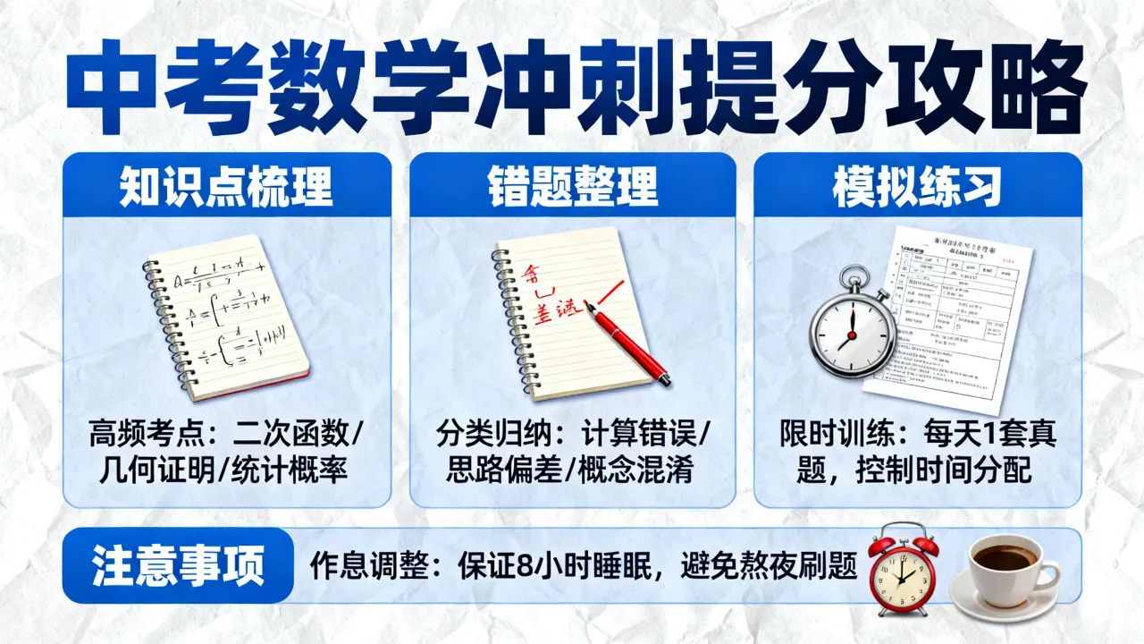 中考数学如何冲刺,考前高效提分方法有哪些?