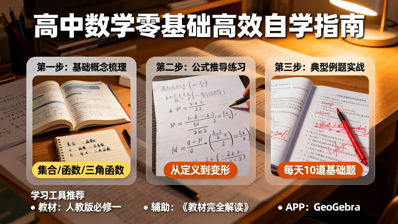高中数学如何提前自学？零基础高效入门方法有哪些