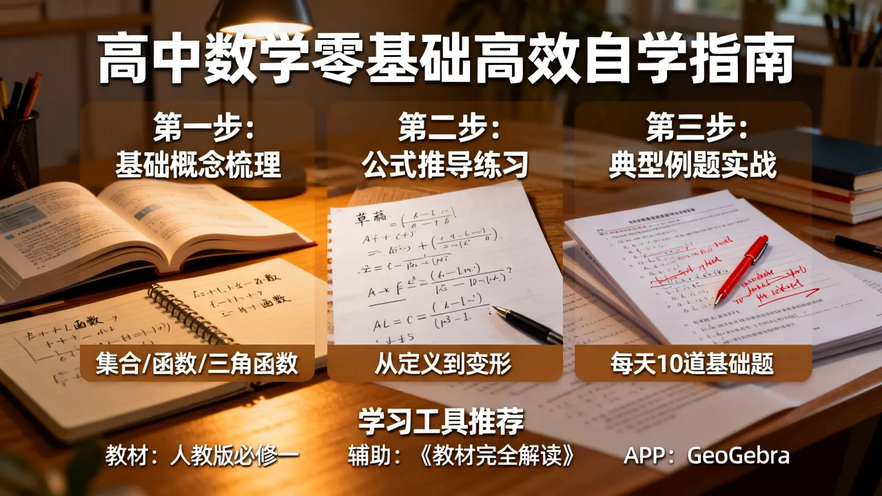 高中数学如何提前自学?零基础高效入门方法有哪些