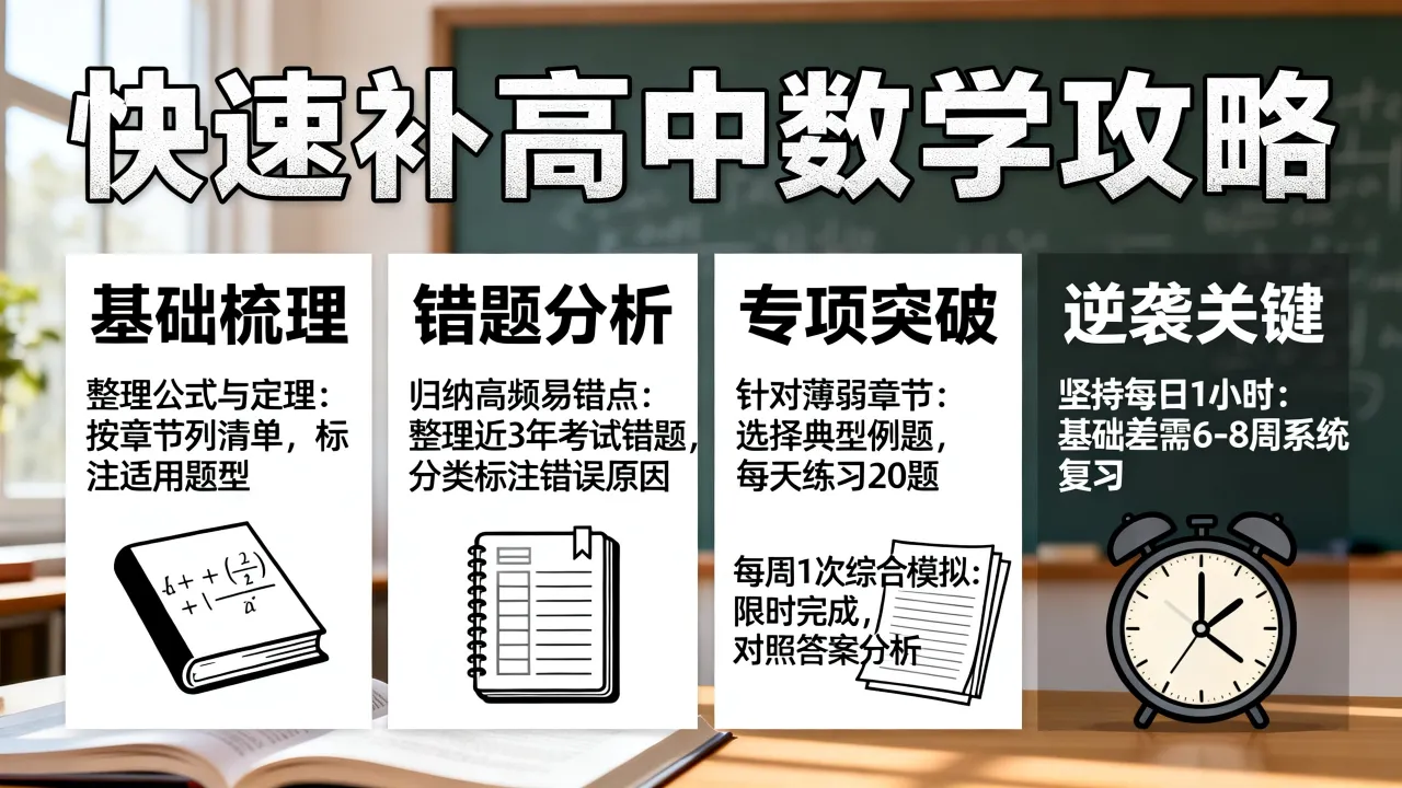如何快速补高中数学，数学基础差逆袭方法有哪些？