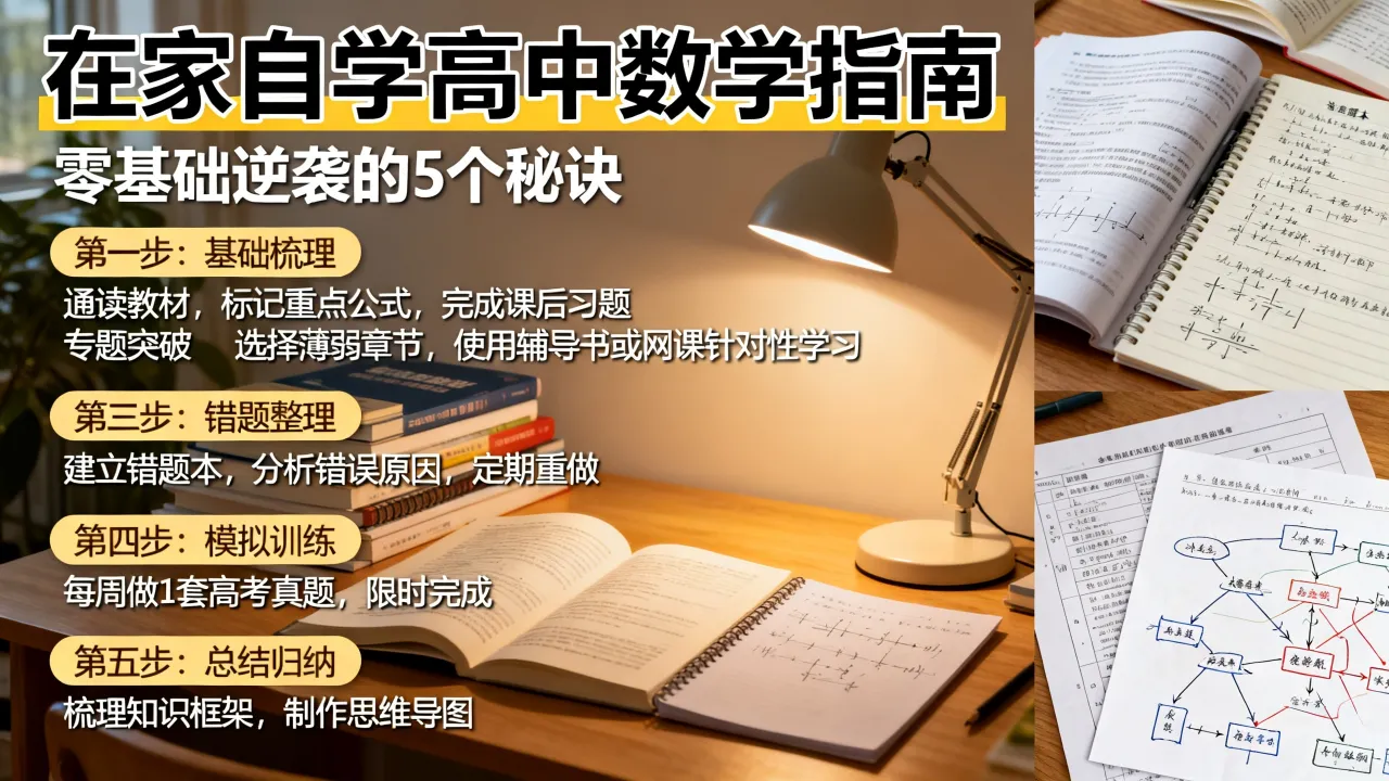 在家如何自学高中数学？零基础逆袭的秘诀是什么？