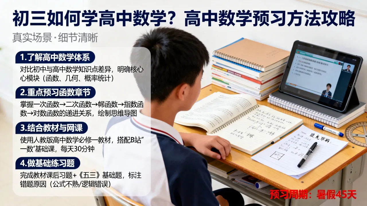 初三如何学高中数学，高中数学预习方法有哪些？