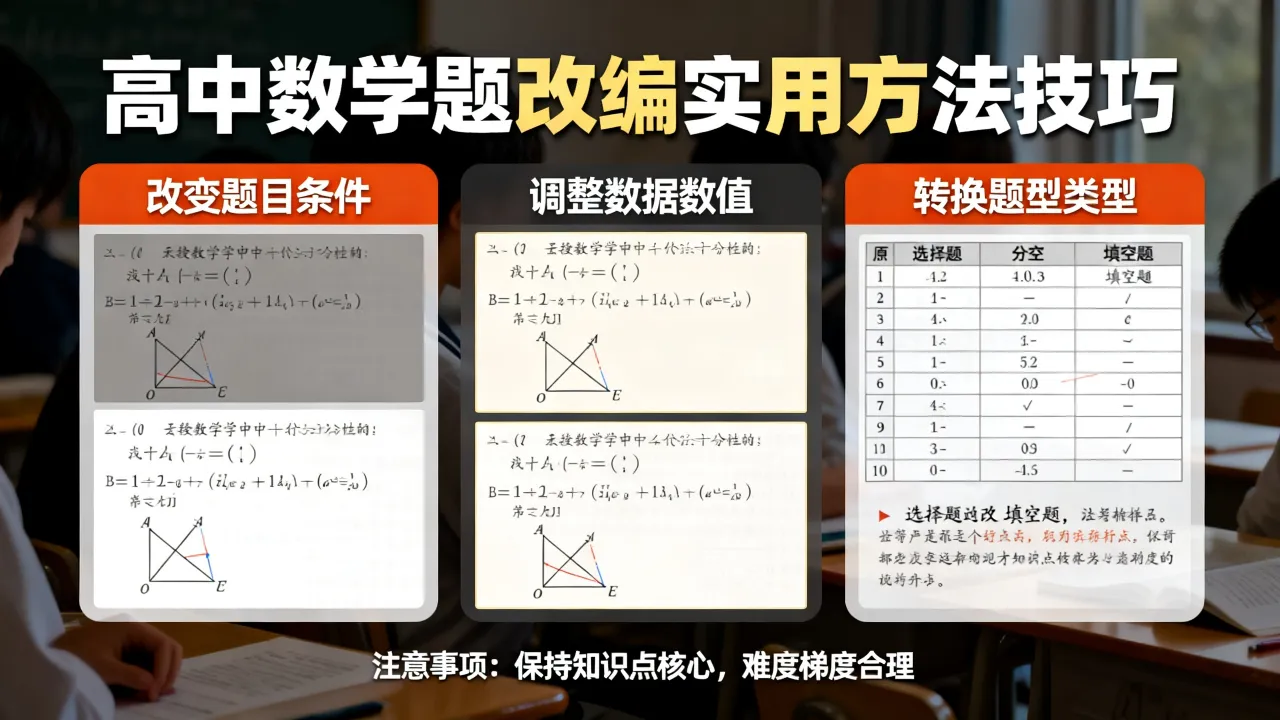 高中数学题如何改编，有哪些实用方法技巧？