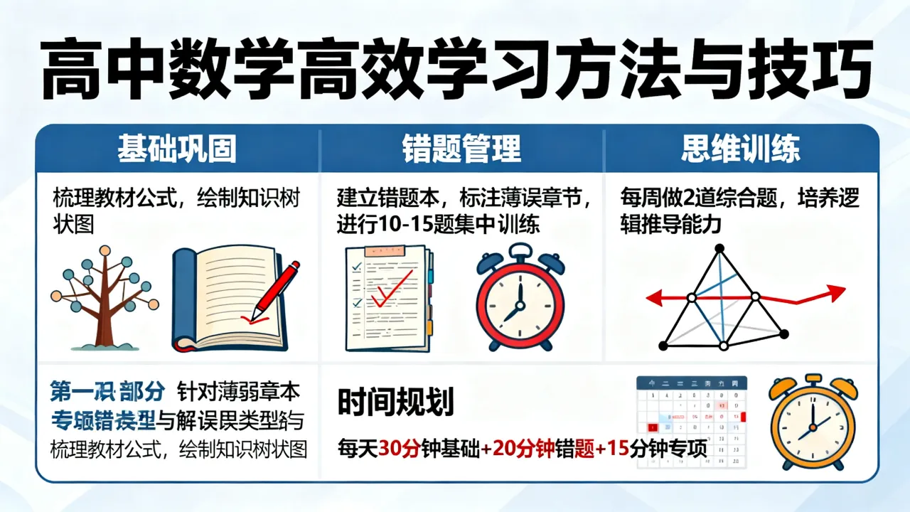 高中数学怎么学才能提高成绩，有哪些高效学习方法和技巧？