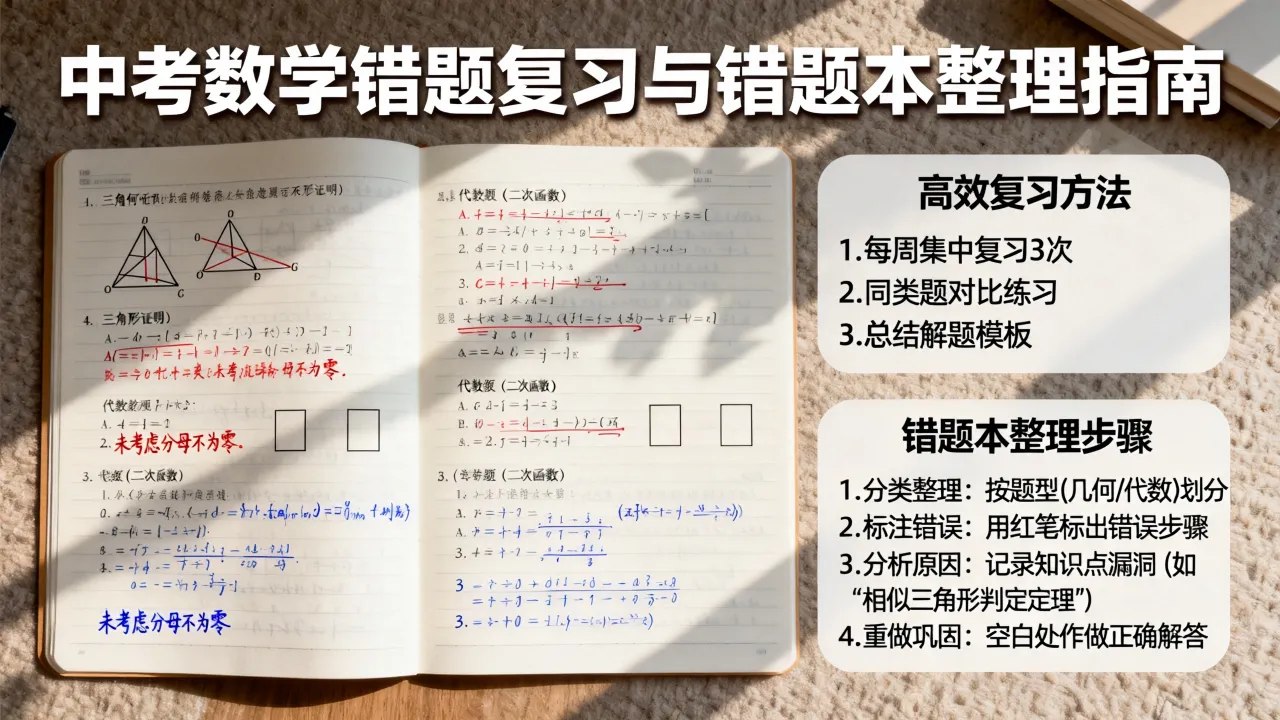 中考数学错题复习怎么最有效,错题本整理方法有哪些?
