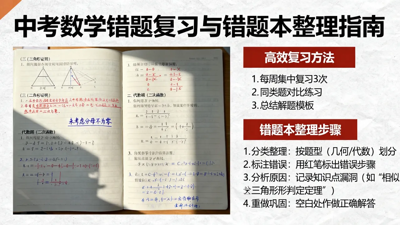 中考数学错题复习怎么最有效,错题本整理方法有哪些?