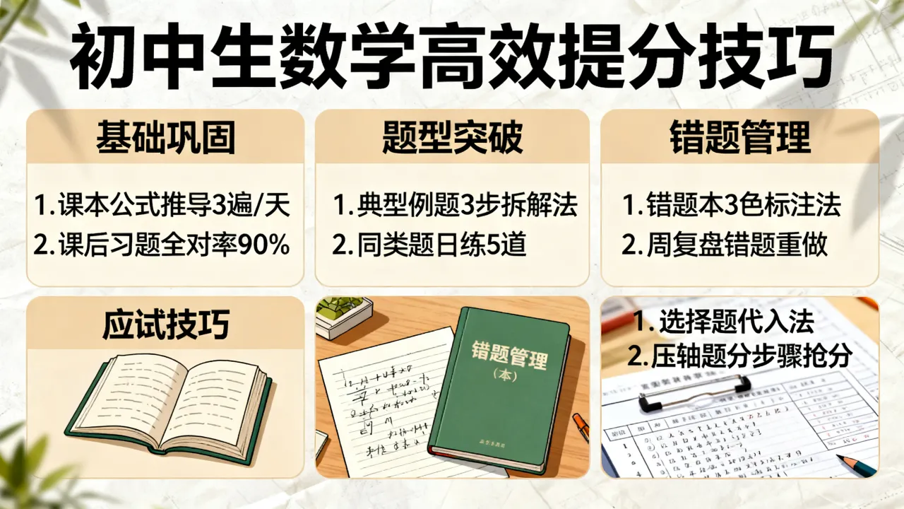 如何提高数学成绩，初中生高效提分技巧有哪些？