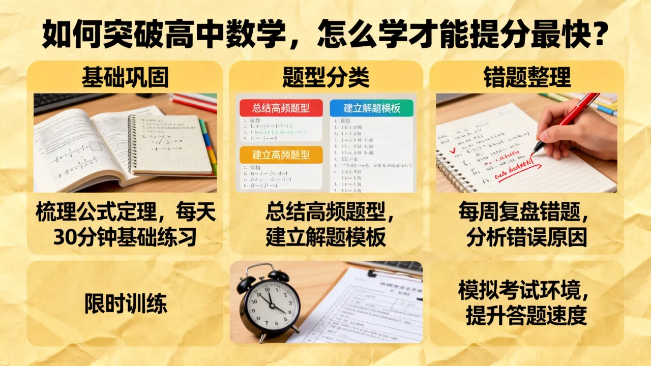 如何突破高中数学，怎么学才能提分最快？