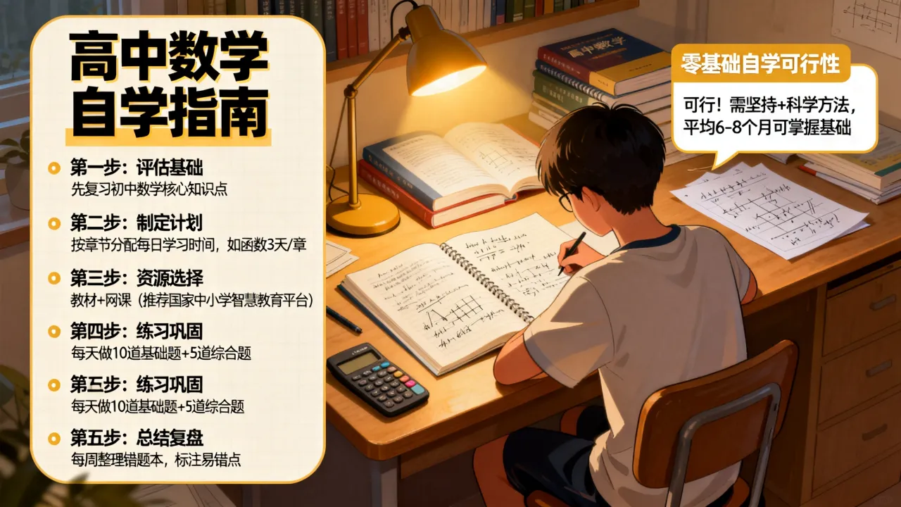 高中数学如何自学，零基础自学高中数学能行吗
