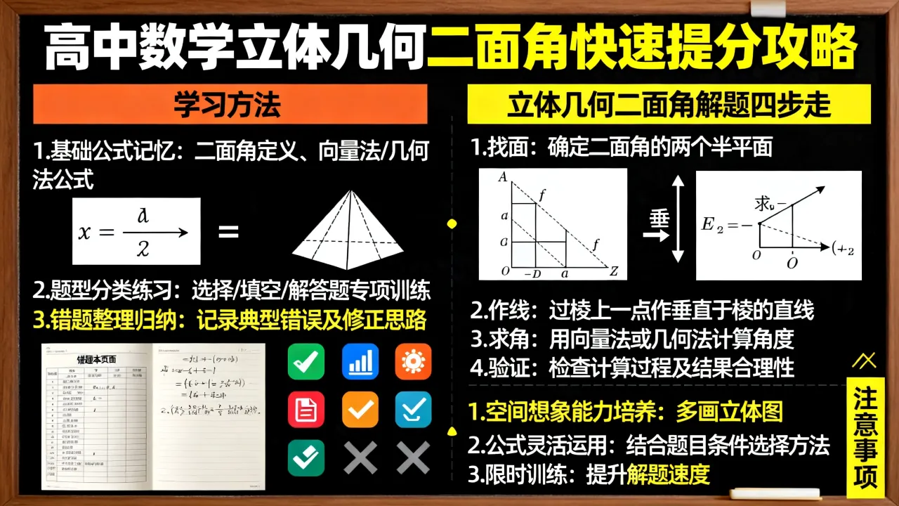 高中数学题型怎么学才能快速提分,立体几何二面角解题步骤