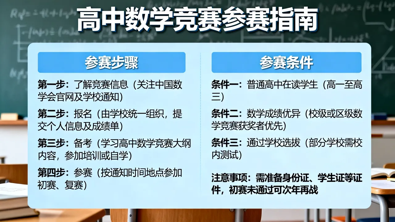 如何参加高中数学竞赛,需要什么条件?